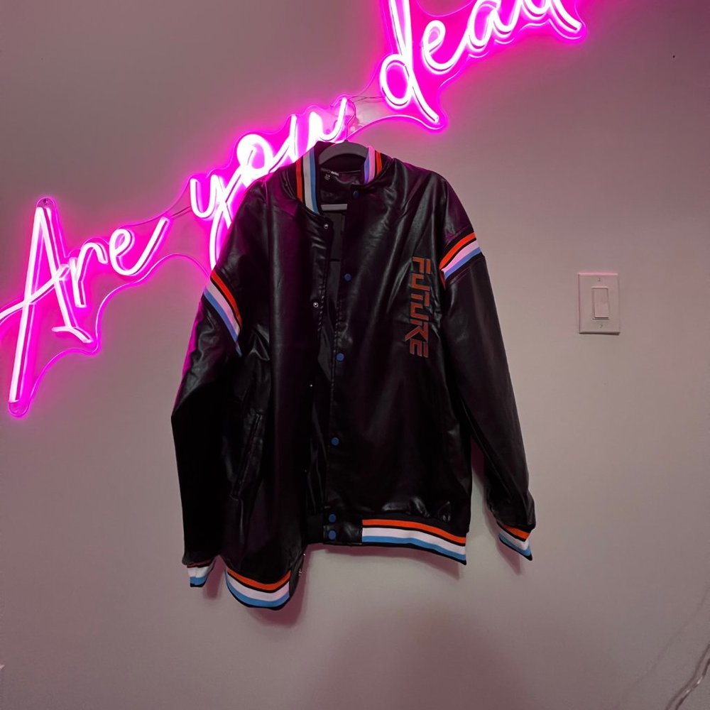 Fashion Nova Urban City Bomber Jacket- Black